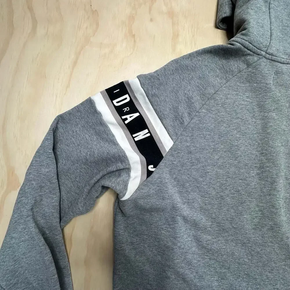 Jordan Jumpman Air Full-Zip Gray Hoodie with Sleeve Branding